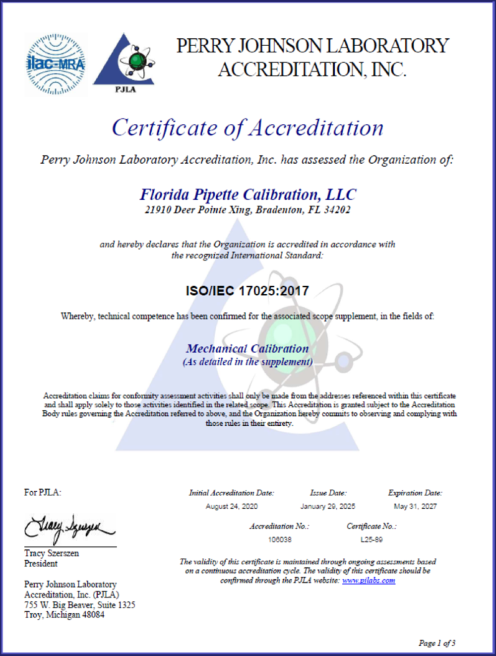 We are ISO/IEC 17025:2017 Accredited